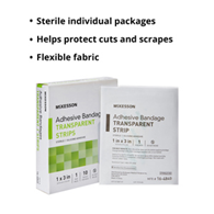 McKesson 16-4840 Sheer Adhesive Strip, 1 x 3 in (BX/10)
