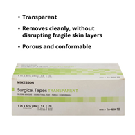 McKesson 16-48410 Silicone Medical Tape, 1 in x 5-1/2 yd, Transparent (BX/12)