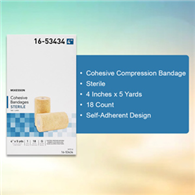 McKesson 16-53434 Medi-Pak Latex Performance Cohesive Bandage-18/Case