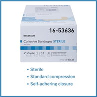McKesson 16-53636 Self-Adherent Closure Cohesive Bandage, 6 in x 5 ydBandage (CS/12)