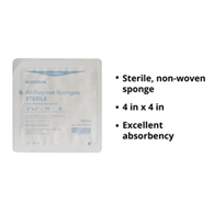 McKesson 16-602326 Sterile Nonwoven Sponge, 4 x 4 in (CS/96)
