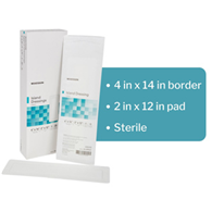 McKesson 16-89042-McKesson White Adhesive Dressing, 4 x 14 Inch, Adhesive Bandages (BX)