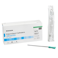 McKesson 16-F614-McKesson Female Urethral Catheter, 14 Fr, Straight Tip, 6 in, Intermittent (BX)