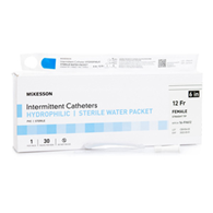 McKesson 16-FH612 Women's Intermittent Catheter with Hydrophilic Coating, Straight Tip, 12 Fr, Intermittent (BX/30)