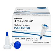 McKesson Prevent HP McKesson 16-PBHPSL25G1.4X Prevent HP Push Button Safety Lancet, 25 Gauge, 1.4 mm, Lancets (BX/100)
