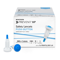 McKesson Prevent HP McKesson 16-PBHPSL28G1.6X Prevent HP Push Button Safety Lancet, 28 Gauge, Lancets & (BX/100)