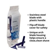 McKesson 16-RZ11-McKesson Disposable Razor, Twin Blade, Lubricated Strip, Blue, Razors (CS)