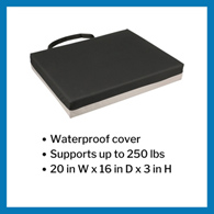 McKesson 170-71004-McKesson Foam Seat Cushion, 20 x 16 x 3 in, Wheelchair Accessories (CS)