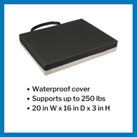 McKesson 170-71004-McKesson Foam Seat Cushion, 20 x 16 x 3 in, Wheelchair Accessories