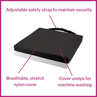 McKesson 170-74001-McKesson Molded Foam Seat Cushion, 16 x 16 x 3 in, Wheelchair Accessories (CS)