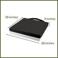 McKesson 170-74003-McKesson Molded Foam Seat Cushion, 18 x 18 x 3 in, Wheelchair Accessories (CS)