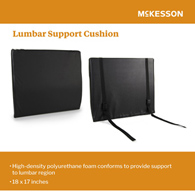 McKesson 170-79002-McKesson Back Support Cushion, 18W X 17D Inch, Black, Wheelchair Accessories