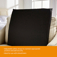 McKesson 170-79002-McKesson Back Support Cushion, 18W X 17D Inch, Black, Wheelchair Accessories