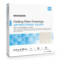 McKesson 177400-McKesson Silver Gelling Fiber Dressing, 4 x 4-3/4 Inch, Silver Dressings (CS)