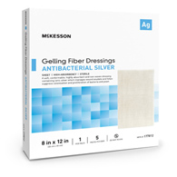 McKesson 177812-McKesson Silver Gelling Fiber Dressing, 8 x 12 Inch, Silver Dressings (BX)