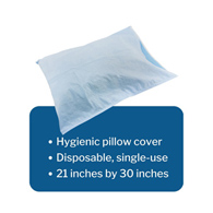 McKesson 18-918 Blue Tissue/Poly Disposable Pillowcase, 21 x 30 in, Bedding & Bed Warmers (CS/100)