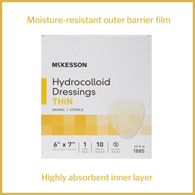 McKesson 1885-McKesson Hydrocolloid Dressing, 6 x 7 Inch Sacral, Hydrocolloids