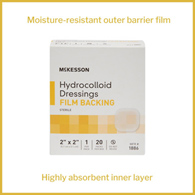 McKesson 1886 Hydrocolloid Dressing, 2 x 2 in (BX/20)