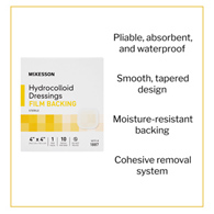 McKesson 1887 Hydrocolloid Dressing, 4 x 4 in (BX/10)