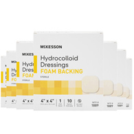 McKesson 1889-McKesson Hydrocolloid Dressing with Foam Backing, 4 x 4 Inch, Hydrocolloids (BX)
