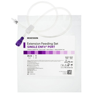 McKesson 194-0123-24-Bolus Enteral Feeding Extension Tube Set McKesson 24 in, Enfit, Secure Lock Straight Connector & (BX/5)