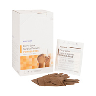 McKesson Perry McKesson 20-1355N Perry Latex Surgical Glove, Size 5.5, Brown, Medical Gloves (BX/50)