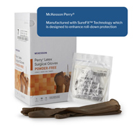 McKesson Perry McKesson 20-1370N Perry Latex Surgical Glove, Size 7, Brown, Medical Gloves (CS/200)