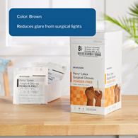 McKesson Perry McKesson 20-1385N Perry Latex Surgical Glove, Size 8.5, Brown, Medical Gloves (BX/50)