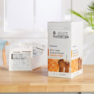 McKesson Perry McKesson 20-1385N Perry Latex Surgical Glove, Size 8.5, Brown, Medical Gloves (BX/50)
