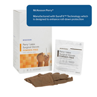 McKesson Perry McKesson 20-1385N Perry Latex Surgical Glove, Size 8.5, Brown, Medical Gloves (CS/200)