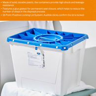 McKesson Prevent McKesson 2256 Prevent Pharmaceutical Waste Container, 8 gal, 13-1/2 x 17.3 x 13 in (CS/9)