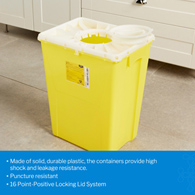 McKesson Prevent McKesson 2259 Prevent Chemotherapy Sharps Container, 12 gal, 20.8 x 17.3 x 13 in (CS/8)