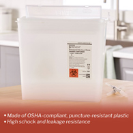 McKesson Prevent McKesson 2261 Prevent Sharps Container, 1-1/4 gal, 10-3/4 x 10-1/2 x 4-3/4 in (CS/20)