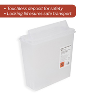 McKesson Prevent McKesson 2261 Prevent Sharps Container, 1-1/4 gal, 10-3/4 x 10-1/2 x 4-3/4 in (CS/20)