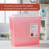 McKesson Prevent McKesson 2262 Prevent Red Sharps Container, 1-1/4 gal, 10-3/4 x 10-1/2 x 4-3/4 in (BX/10)