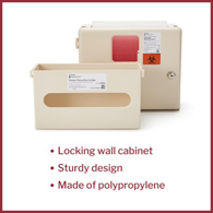 McKesson Prevent McKesson 2265 Prevent Sharps Wall Cabinet with Glove Box, 12-1/4 x 4-3/4 x 15 in, Glove Box (EA/1)