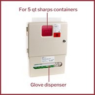 McKesson Prevent McKesson 2265 Prevent Sharps Wall Cabinet with Glove Box, 12-1/4 x 4-3/4 x 15 in, Glove Box (EA/1)