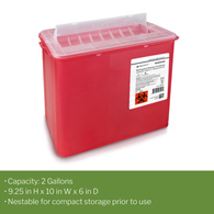 McKesson Prevent McKesson 2271 Prevent Sharps Container, 2 gal, 9-1/4 x 10 x 6 in, Trash Bags & (CS/20)