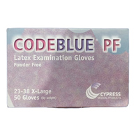CODEBLUE PF McKesson 23-38-CodeBlue PF Latex Extended Cuff Length Exam Glove, Extra Large, Blue (BX/50)