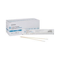 McKesson 24-106-1S Sterile Swabsticks, Cotton Tip, 6 in Wood Shaft, Applicators & Swabsticks (CS/1000)