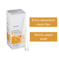 McKesson 24-808 Rayon-Tipped OBGYN Applicators-50/Box