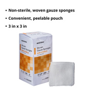 McKesson 33082000 Medi-Pak Non-Sterile Gauze Sponges-4000/Case