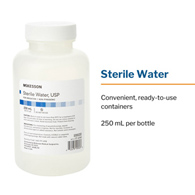 McKesson 37-6260-McKesson Sterile Water Irrigation Solution, 250 mL Bottle, Solutions (CS)