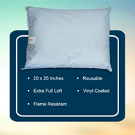 McKesson 41-2026-BXF-McKesson Reusable Bed Pillow, 20 x 26 Inch, Blue