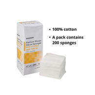 McKesson 42422000-McKesson NonSterile USP Type VII Gauze Sponge, 4 x 4 Inch, Gauze Dressings (PK)