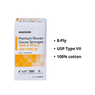 McKesson 42448000-McKesson NonSterile USP Type VII Gauze Sponge, 4 x 4 Inch, Gauze Dressings (PK)