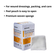 McKesson 42448000-McKesson NonSterile USP Type VII Gauze Sponge, 4 x 4 Inch, Gauze Dressings (PK)
