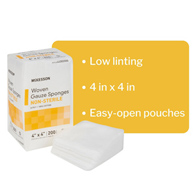 McKesson 44082000 Gauze Sponge, 4 x 4 in (BG/200)