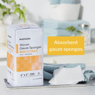 McKesson 44122000 Non-Sterile Gauze Sponge, 4 x 4 in (BG/200)