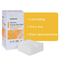 McKesson 44122000 Non-Sterile Gauze Sponge, 4 x 4 in (BG/200)